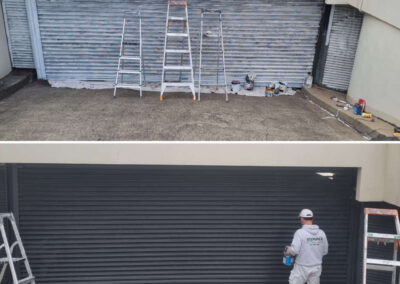 Commercial door before & after