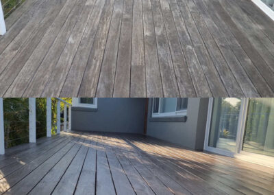 Exterior deck before & after